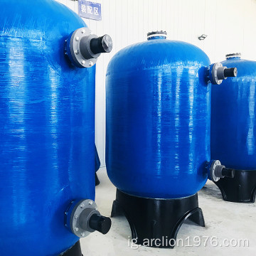 Plastic vessel fiberlasss softener na-agba mmiri mmiri